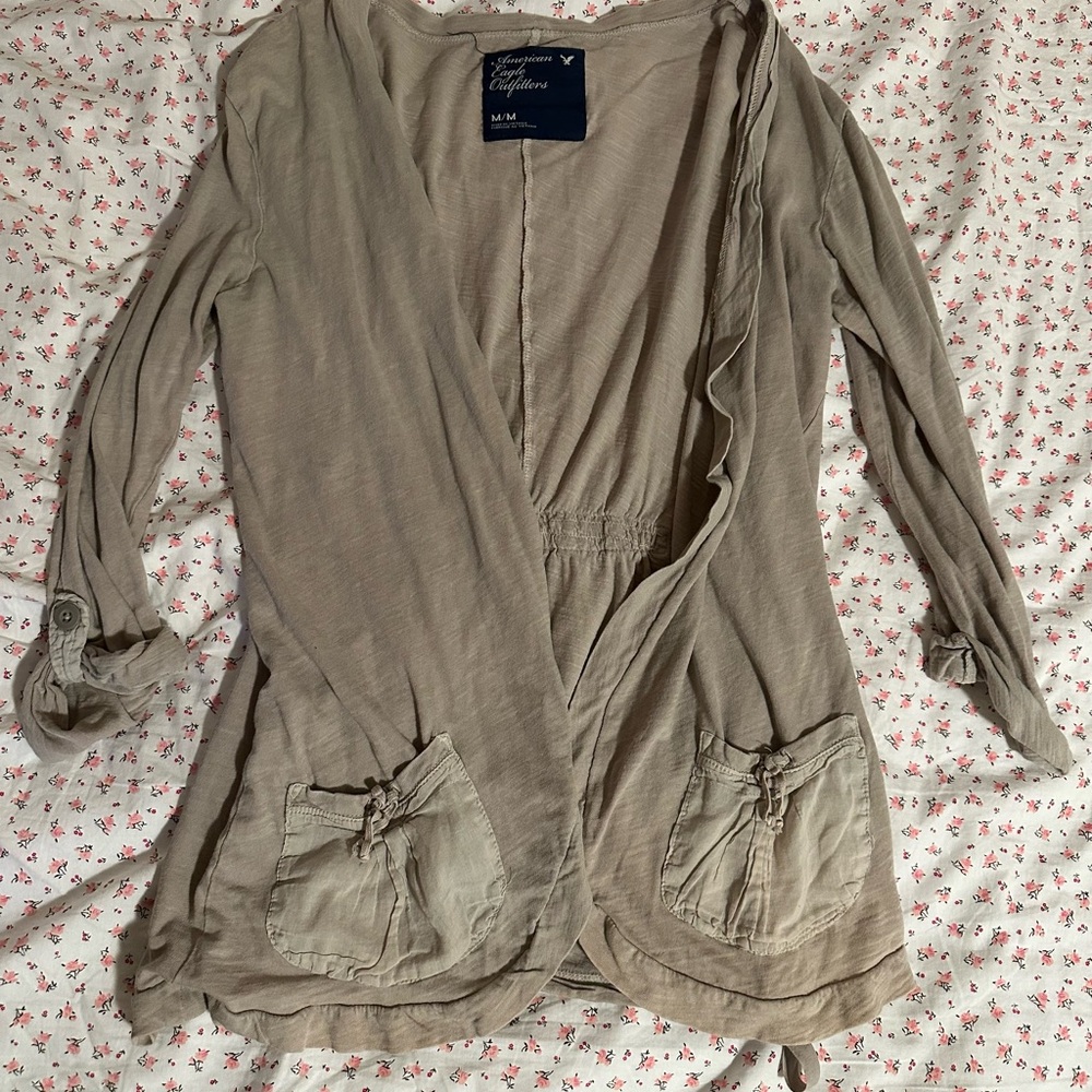 American Eagle Outfitters Tan Cardigan